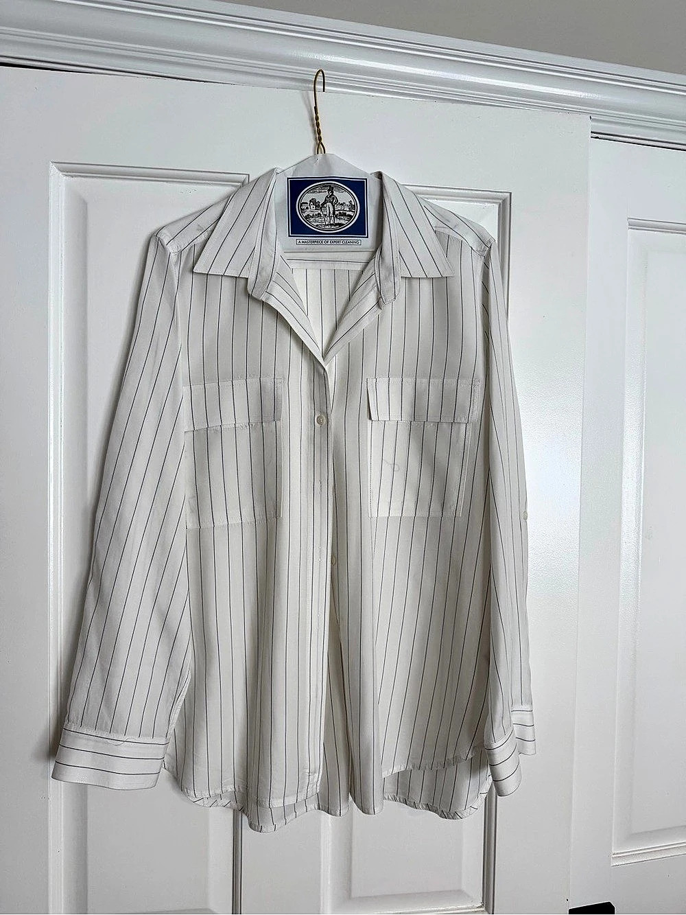 Aritiza Striped Button Down Shirt in White Like New